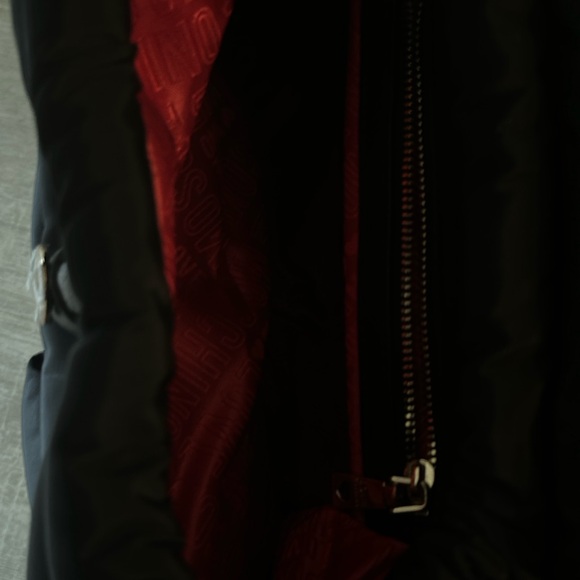 Love Moschino Nylon Backpack - Black w/ Gold Hardware & Red Lining - Picture 3 of 7